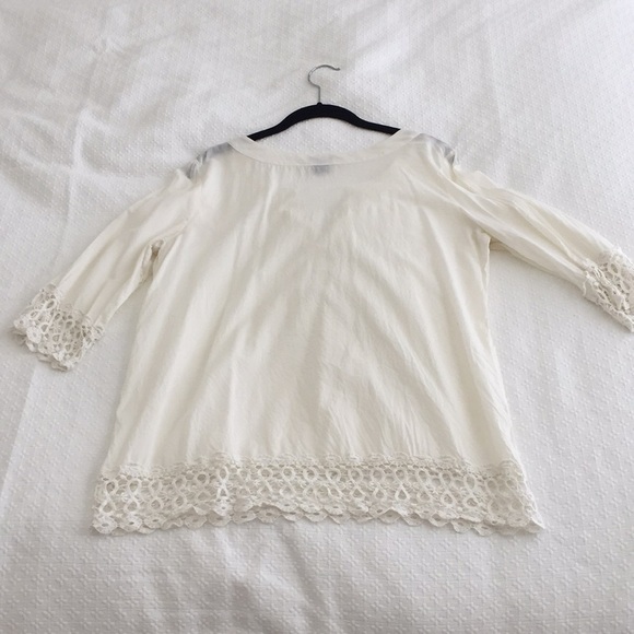 Ann Taylor Off-white Sheer Tunic - Picture 2 of 6